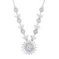 Lustro Stella Finest CZ 11.90 ctw Floral Necklace 18 Inches in Sterling Silver - Sticky add to cart bar