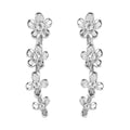 White Zircon Floral Climber Earrings in Platinum Over Sterling Silver 0.15 ctw - Sticky add to cart bar