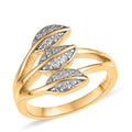 White Zircon Multi Row Floral Ring in Vermeil Yellow Gold Over Sterling Silver 0.25 ctw - Sticky add to cart bar