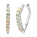 Premium Ethiopian Welo Opal Hoop Earrings in Platinum Over Sterling Silver 2.50 ctw - Sticky add to cart bar