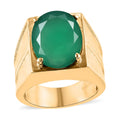 Verde Onyx Men's Ring in ION Plated YG Stainless Steel 9.65 ctw - Sticky add to cart bar