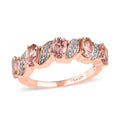 Premium Blush Tourmaline and White Zircon Ring in Vermeil Rose Gold Over Sterling Silver 1.15 ctw - Sticky add to cart bar