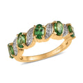 Premium Tsavorite Garnet and White Zircon Ring in Vermeil Yellow Gold Over Sterling Silver 1.15 ctw - Sticky add to cart bar