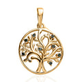 Green Diamond Tree of Life Pendant in Vermeil Yellow Gold Over Sterling Silver 0.05 ctw - Sticky add to cart bar