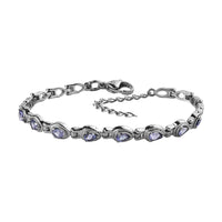Tanzanite Bracelet in Stainless Steel (6.50-8.50In) 1.30 ctw (6.50 In)