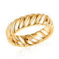 Iliana 18K Yellow Gold Electroform Ribbed Band Ring (Size 6.0) - Sticky add to cart bar