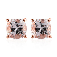Pink Morganite Earrings in Vermeil Rose Gold Over Sterling Silver 1.60 ctw