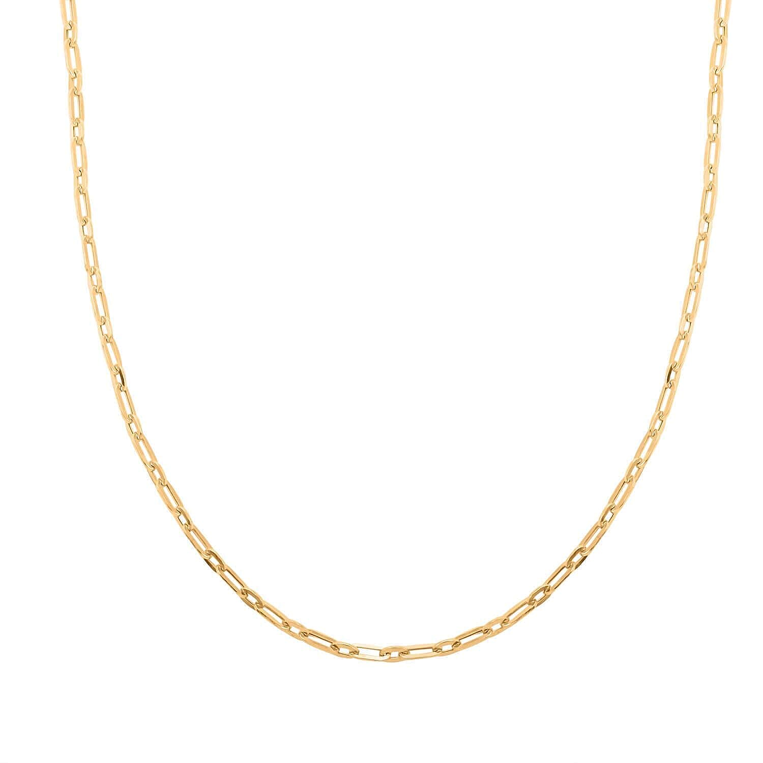 14K Yellow Gold 3MM Polished Figaro Paperclip Necklace 20 Inches 5.40 Grams
