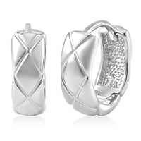950 Platinum Textured Hoop Earrings 3.50 Grams