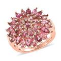 Premium Morro Redondo Pink Tourmaline Floral Spray Ring in Vermeil Rose Gold Over Sterling Silver 2.40 ctw - Sticky add to cart bar