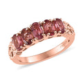 Premium Morro Redondo Pink Tourmaline 5 Stone Ring in Vermeil Rsoe Gold Over Sterling Silver 1.10 ctw - Sticky add to cart bar