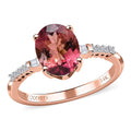 Luxoro 14K Rose Gold AAA Morro Redondo Pink Tourmaline and Diamond Ring 1.80 ctw - Sticky add to cart bar