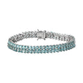 Madagascar Paraiba Apatite 2 Row Bracelet in Platinum Over Sterling Silver (7.25 In) 15.15 ctw - Sticky add to cart bar