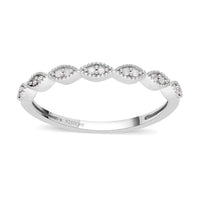 Diamond Ring in Platinum Over Sterling Silver 0.10 ctw