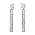 Diamond Hoop Earrings in Platinum Over Sterling Silver 0.15 ctw - Sticky add to cart bar