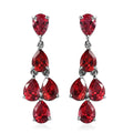 Lab Created Padparadscha Sapphire Chandelier Earrings in Platinum Over Sterling Silver 11.25 ctw - Sticky add to cart bar