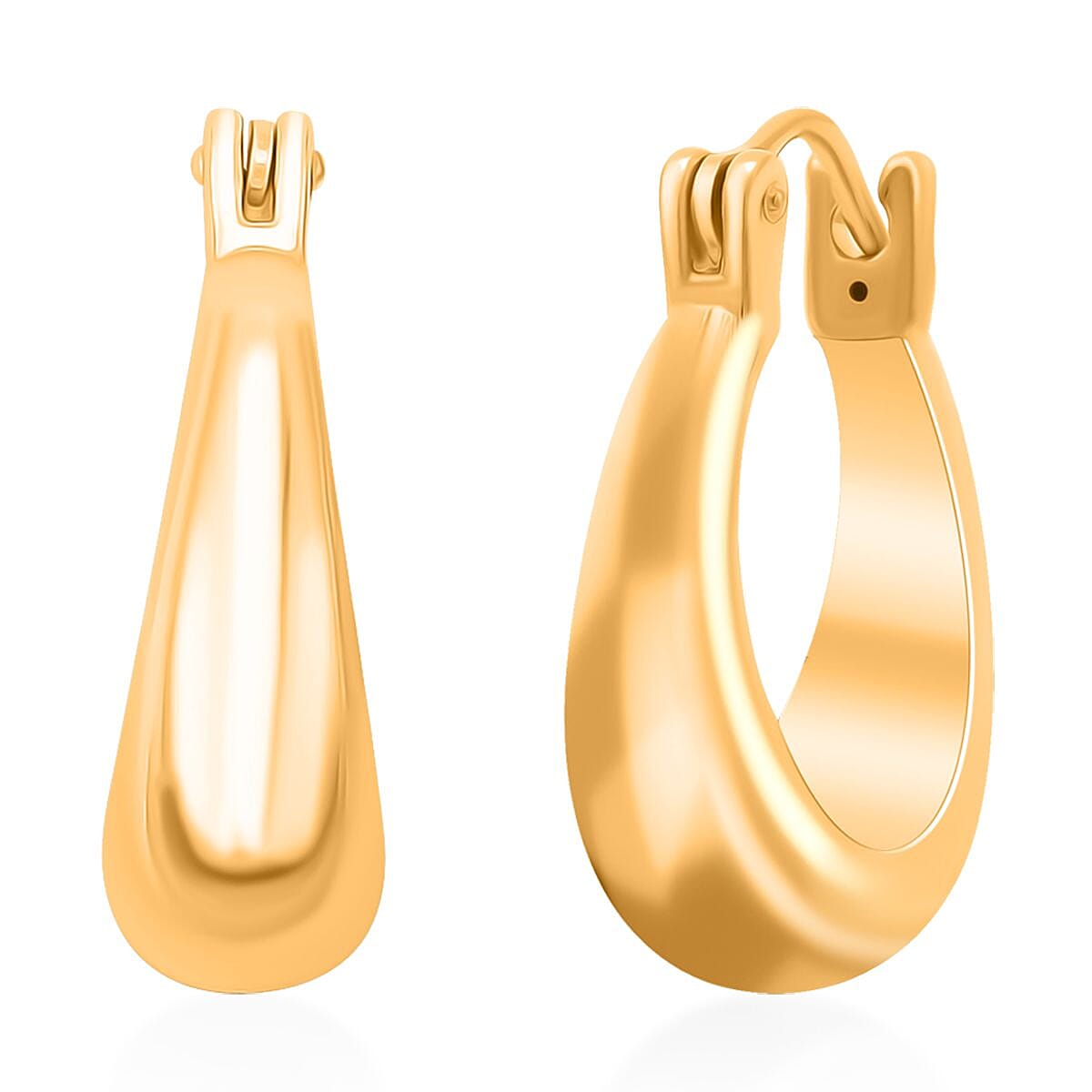 24K Yellow Gold Electroform Hoop Earrings 6.15 Grams