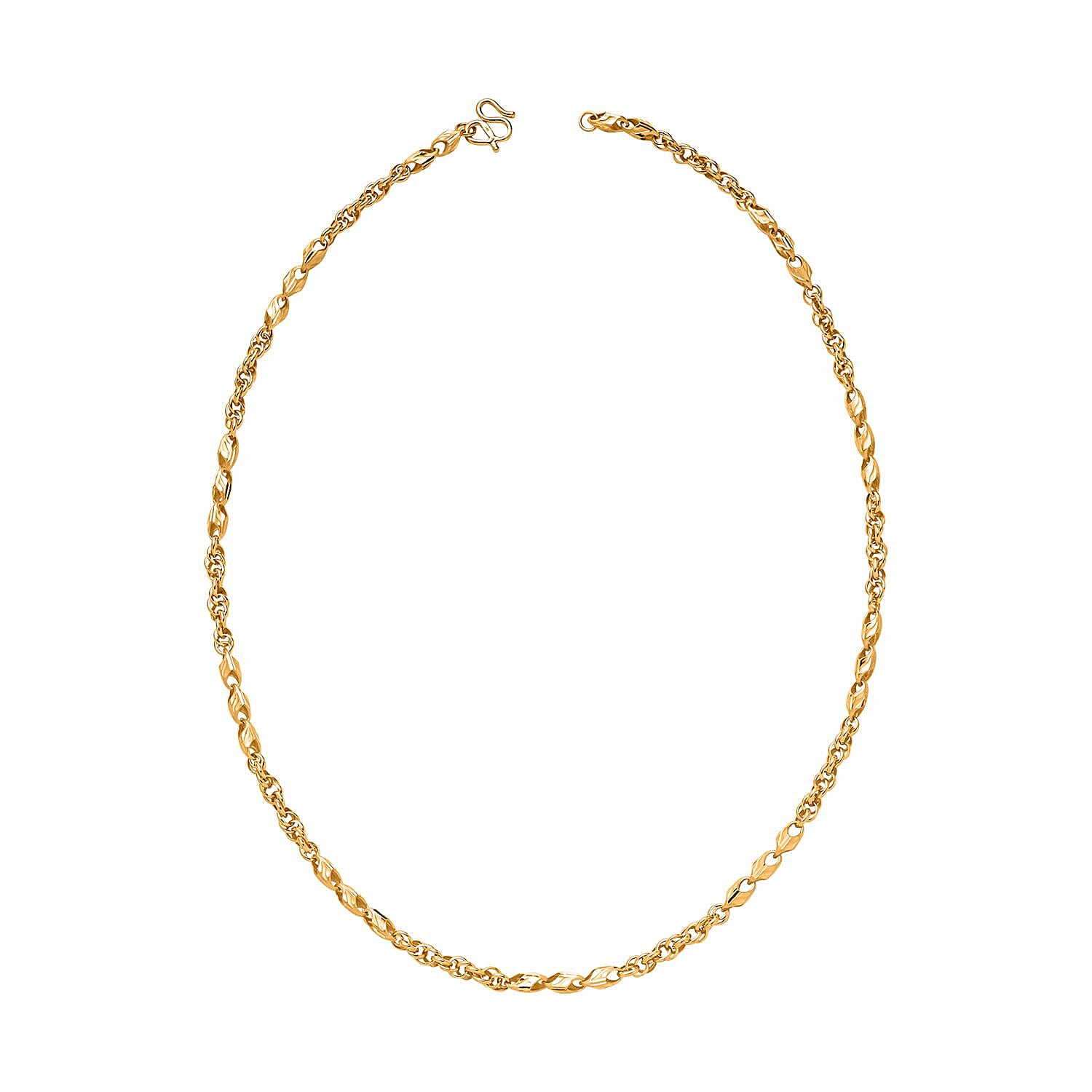 24K Yellow Gold 4mm Link Chain Necklace (20 Inches) (16.15 g)