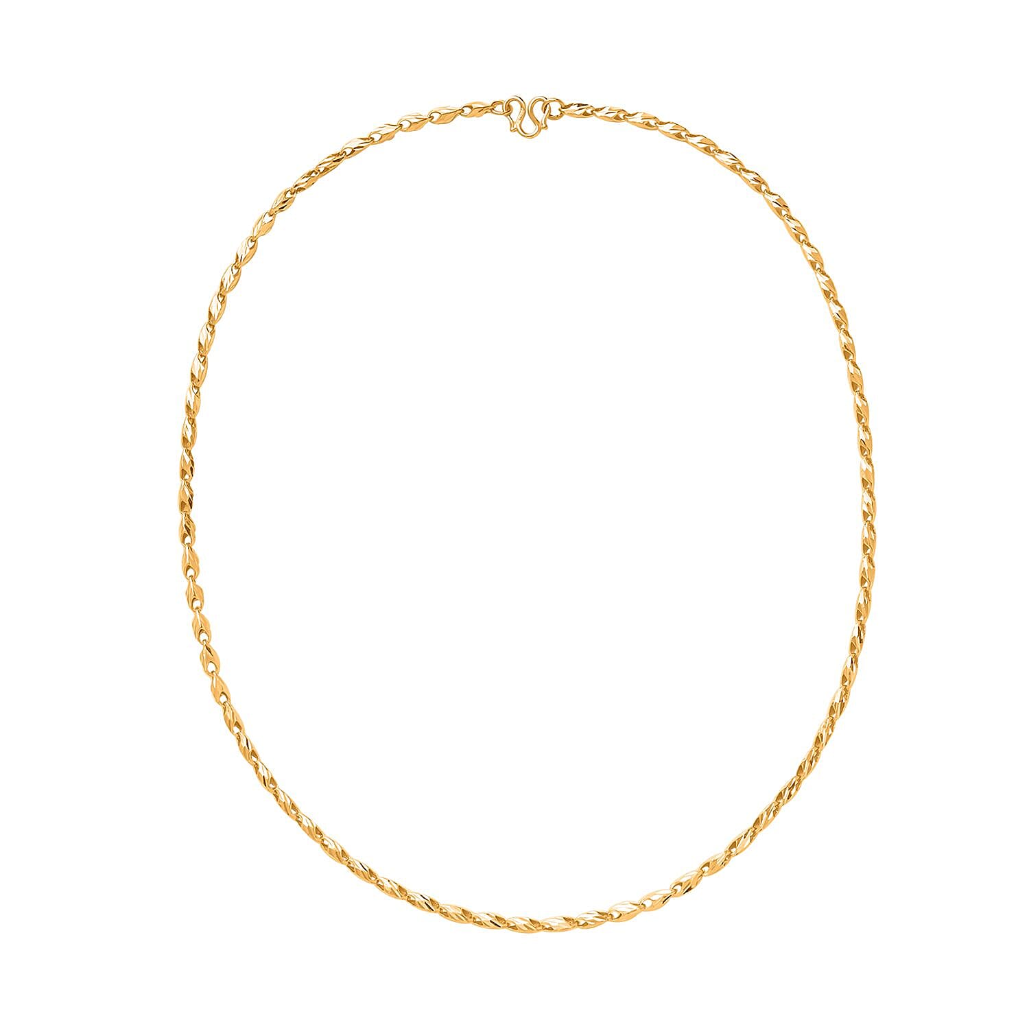 24K Yellow Gold Electroform 4mm Necklace 20 Inches 14.25 Grams
