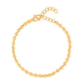 24K Yellow Gold Electroform 3mm Beaded Bracelet (6.50-8.00In) 6.5 Grams - Sticky add to cart bar
