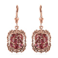 Premium Morro Redondo Pink Tourmaline Lever Back Earrings in Vermeil Rose Gold Over Sterling Silver 2.00 ctw - Sticky add to cart bar