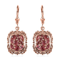 Premium Morro Redondo Pink Tourmaline Lever Back Earrings in Vermeil Rose Gold Over Sterling Silver 2.00 ctw