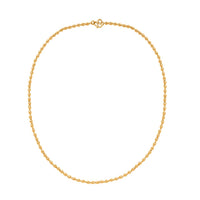 24K Yellow Gold Electroform 3mm Beaded Necklace 18 Inches 10.70 Grams