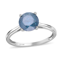 SGL Certified 10K White Gold Blue Diamond Ring 2.25 ctw