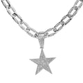 White Austrian Crystal Star Pendant Necklace (20-22 Inches) in Silvertone - Sticky add to cart bar