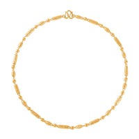 24K Yellow Gold Electroform 5.5mm Round Barrel Chain Necklace 18 Inches 15 Grams