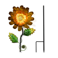 Green and Orange Flower Pattern Outdoor Garden Decoration (7.2"x7.2"x31.5")