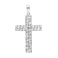 Diamond Cross Pendant in Platinum Over Sterling Silver 0.50 ctw