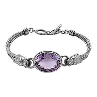 Rose De France Amethyst 25.00 ctw Bracelet in Sterling Silver (7.5 In) (26 g)