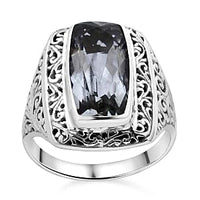 Prasiolite 7.94 ctw Ring in Sterling Silver (Size 5.5)