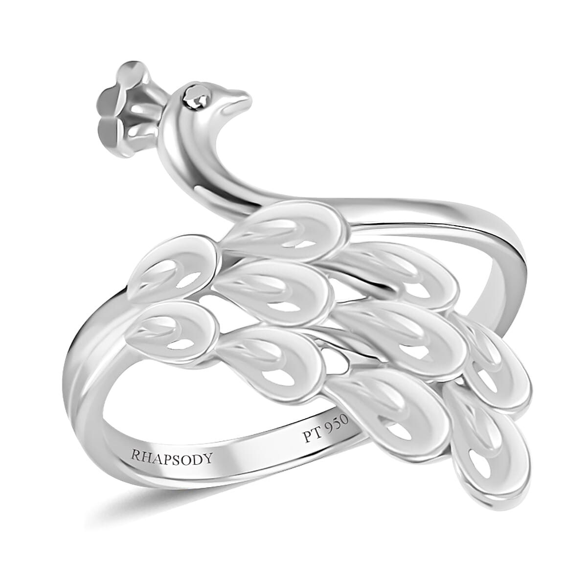950 Platinum Peacock Ring (Size 9.0) (4 g)