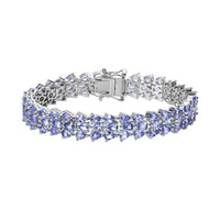 One Time Only Karis Tanzanite Bracelet in Platinum Bond (6.50 In) 14.35 ctw