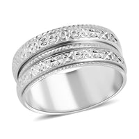 950 Platinum Diamond Cut Band Ring (Size 10.0) (10.85 g)