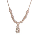 Pink Morganite and White Zircon Necklace 18-20 Inches in Vermeil Rose Gold Over Sterling Silver 1.90 ctw - Sticky add to cart bar