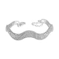 950 Platinum Electroform Diamond-Cut Wishbone Band Bangle Bracelet (6.50-8.00In) 14.29 Grams - Sticky add to cart bar