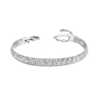 950 Platinum Diamond Cut Textured Bangle Bracelet (Size 7.50) 11.90 Grams
