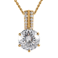Moissanite 2.60 ctw Pendant in Vermeil Yellow G oldOver Sterling Silver