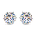 Moissanite Solitaire Stud Earrings in Platinum Over Sterling Silver 3.65 ctw - Sticky add to cart bar