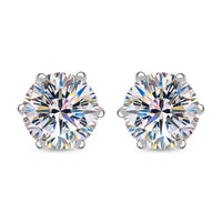 Moissanite Solitaire Stud Earrings in Platinum Over Sterling Silver 3.65 ctw