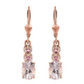 Pink Morganite and Morro Redondo Pink Tourmaline Dangling Earrings in Vermeil Rose Gold Over Sterling Silver 2.25 ctw - Sticky add to cart bar