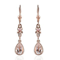 Pink Morganite and Multi Gemstone Dangling Earrings in Vermeil Rose Gold Over Sterling Silver 2.00 ctw - Sticky add to cart bar