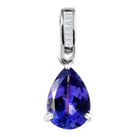 Luxoro 10K White Gold Premium Tanzanite and G-H I2 Diamond Pendant 2.05 ctw
