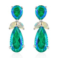 Peacock Quartz (Triplet) and Ethiopian Welo Opal Dangle Earrings in Platinum Over Sterling Silver 13.35 ctw - Sticky add to cart bar