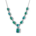 Peacock Quartz (Triplet) and White Zircon Necklace 18 Inches in Platinum Over Sterling Silver 28.35 ctw - Sticky add to cart bar