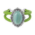 Green Aventurine Bracelet in Silvertone (7.50 In) - Sticky add to cart bar