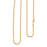 22K Yellow Gold 1.70mm Rope Chain 22 Inches 3.35 Grams